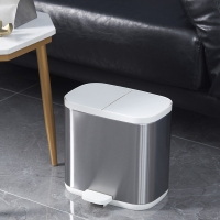 廠家直銷長(zhǎng)方形家用不銹鋼垃圾桶腳踏開(kāi)蓋創(chuàng)意分類垃圾桶